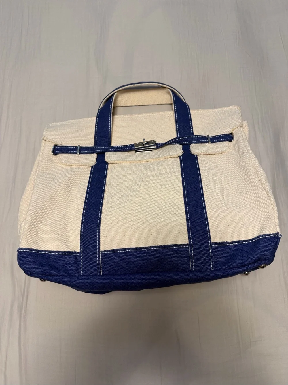 Viral Boatkin Bag in Navy Cream Color - Picture 1 of 4